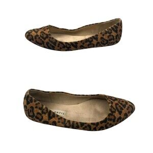 Kelly & Katie Pirassa Womens 8M Ballet Flats Brown Black Leopard Slip On Shoes